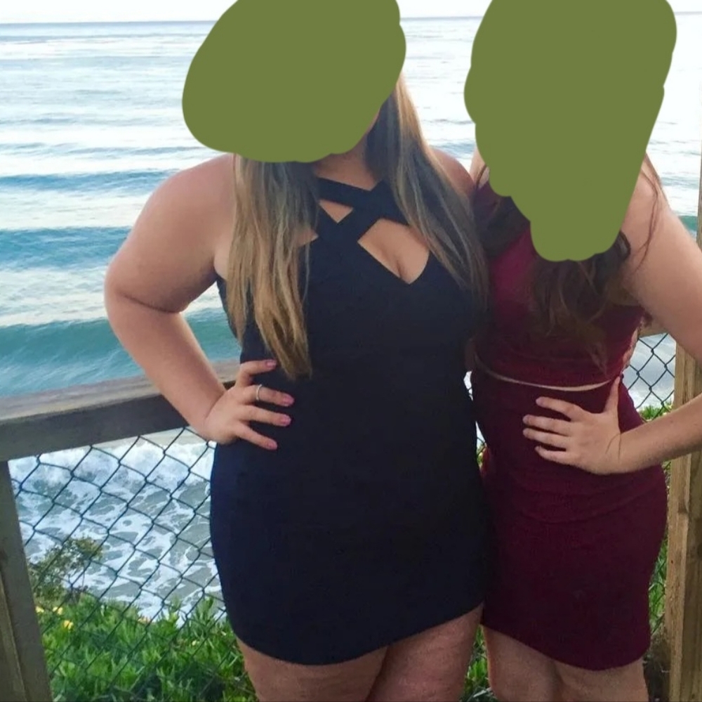 Black bodycon mini dress